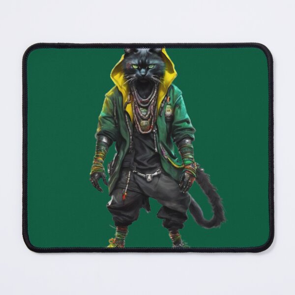 Item preview, Mystical Cyberpunk Rastafarian Cat designed and sold by WILD-WILD-CAT.