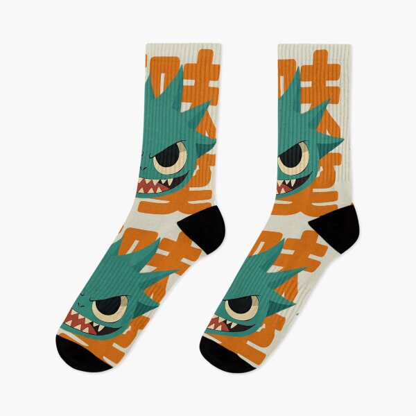 Item preview, Spiky Monster Face with Japanese Text | Bold Cartoon Design designed and sold by IAPICTURE.