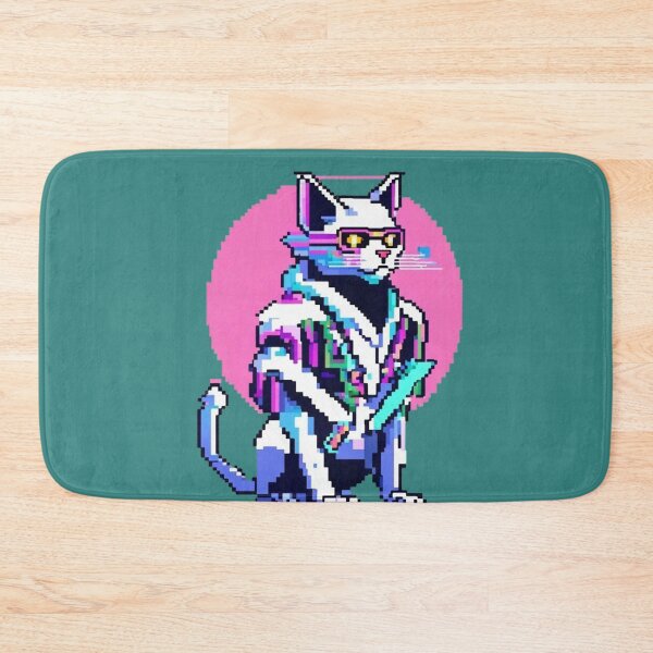 Item preview, Cyberpunk Bad Cat - Mystical Blade Warrior designed and sold by WILD-WILD-CAT.