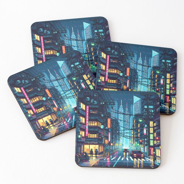 Item preview, Cyberpunk Pixel Art City Street designed and sold by papi1998.