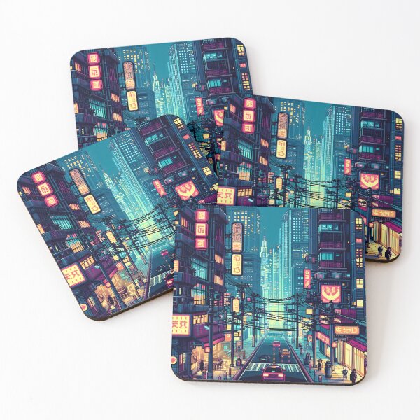 Item preview, Cyberpunk Pixel Art City Street designed and sold by papi1998.