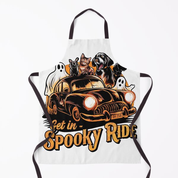 Item preview, Spooky Ride - Halloween Cat and Dogs on a Haunted Adventure designed and sold by asprse.