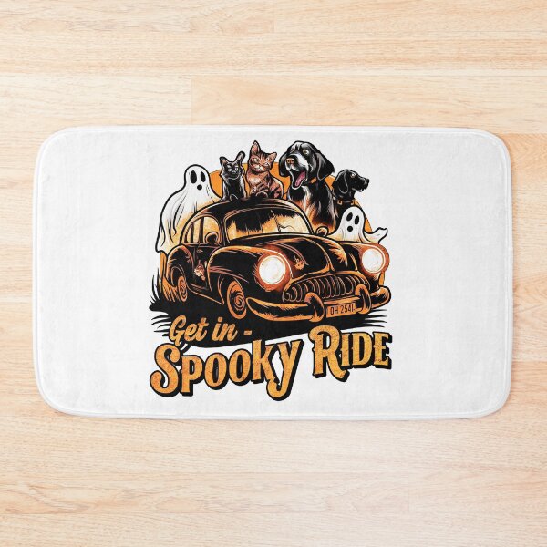 Item preview, Spooky Ride - Halloween Cat and Dogs on a Haunted Adventure designed and sold by asprse.