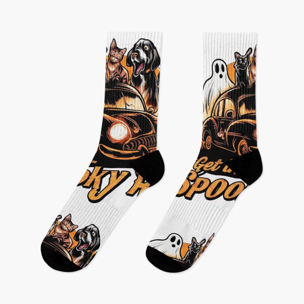 Item preview, Spooky Ride - Halloween Cat and Dogs on a Haunted Adventure designed and sold by asprse.