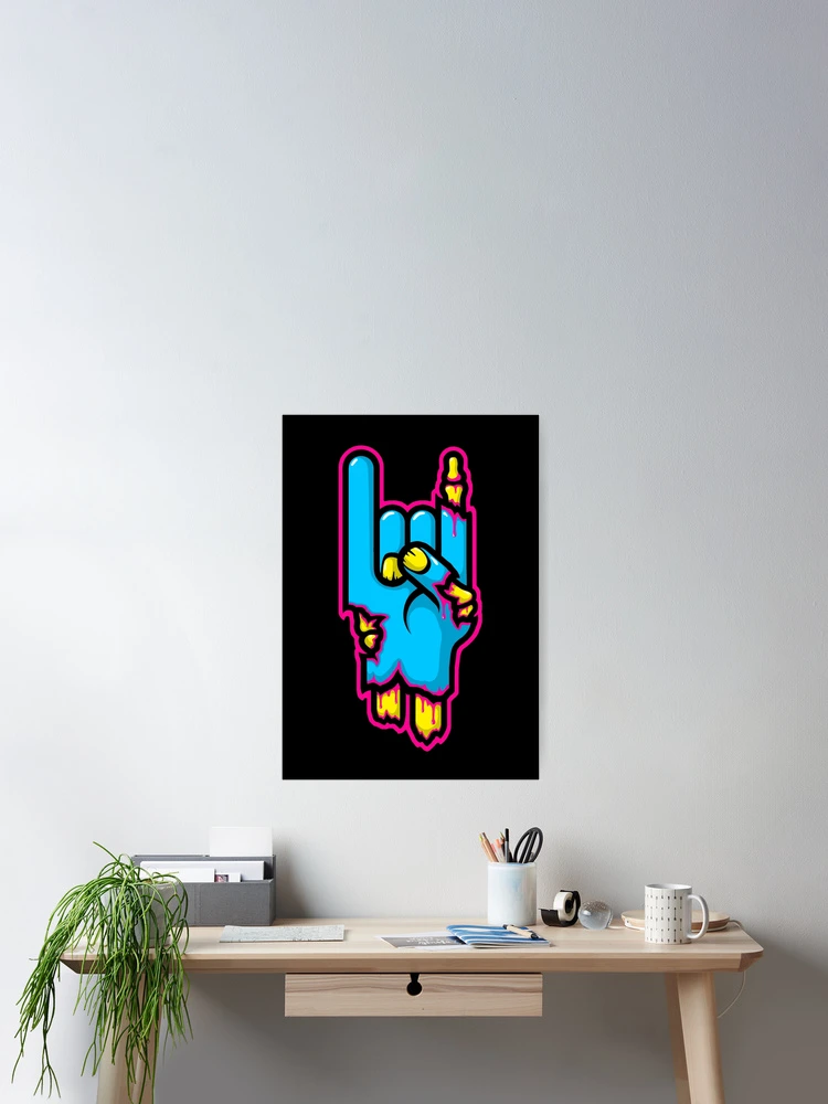 Thumbnail 2 of 3, Poster, Zombie Rocker Hand designed and sold by RevolutionGFX.