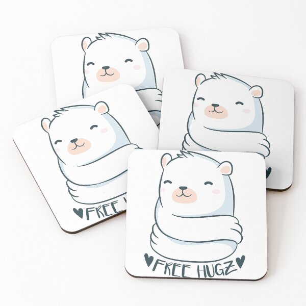 Item preview, Polar Bear Hugging Itself | Free Hugz with Hearts Design designed and sold by TurtleDojo.
