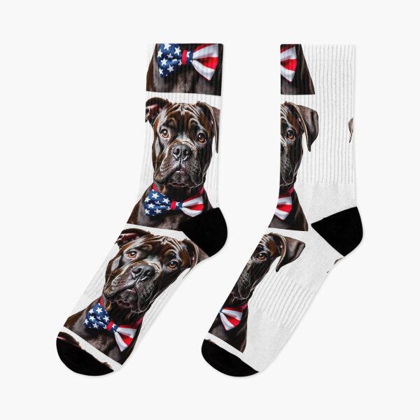 Item preview, Funny cool Cane Corso dog wearing a USA flag bow tie designed and sold by LazyOwlStore.