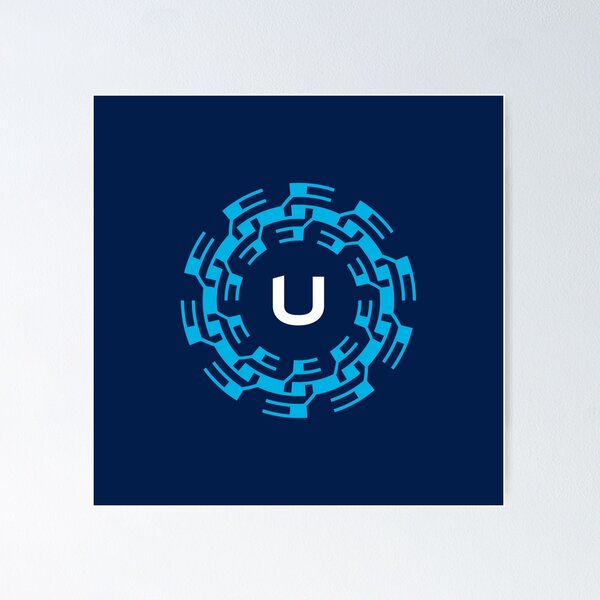 Item preview, Futuristic Tech Ring with Letter U emblem designed and sold by rasagamastore.