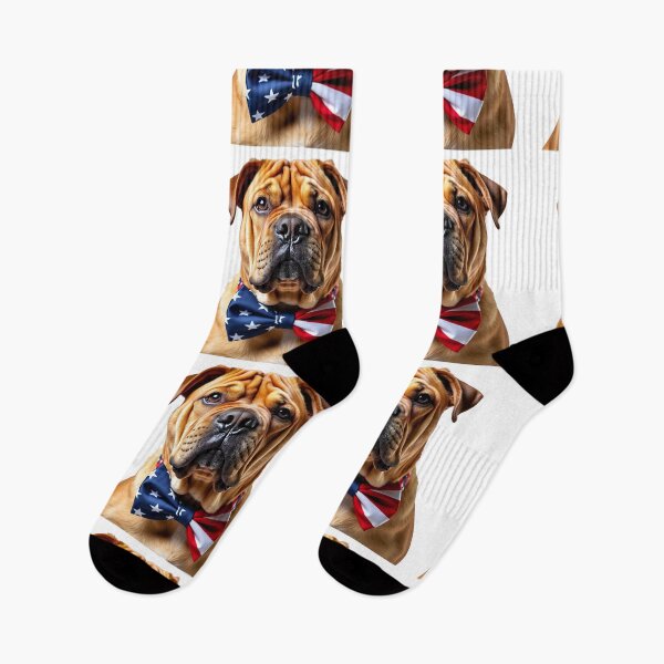 Item preview, Funny cool Chinese Shar Pei dog wearing a USA flag bow tie designed and sold by LazyOwlStore.