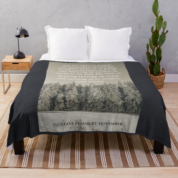 Item preview, Gustave Flaubert quote: Are the days of winter sunshine just as sad for you, too? When it is misty, in the evenings, and I am out walking by myself, designed and sold by artbleed.