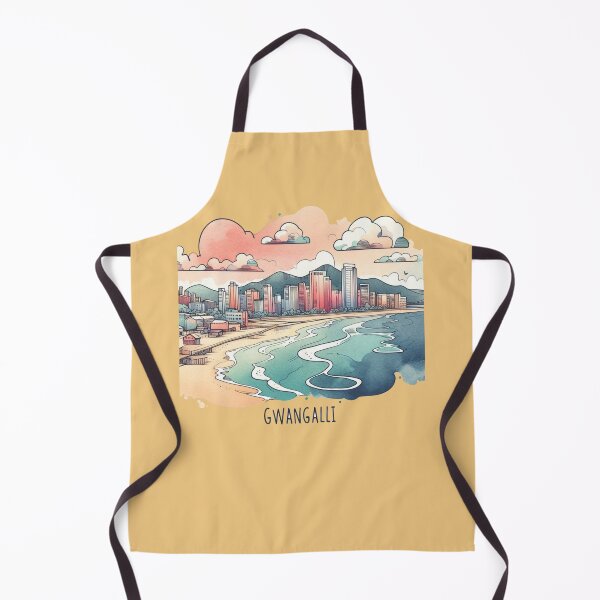 Item preview, Gwangalli Beach, South Korea - Minimalist Watercolor Sticker Design, designed and sold by PaintMeWorld.