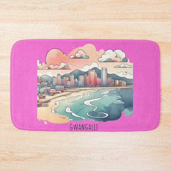 Item preview, Gwangalli Beach, South Korea - Minimalist Watercolor Sticker Design, designed and sold by PaintMeWorld.
