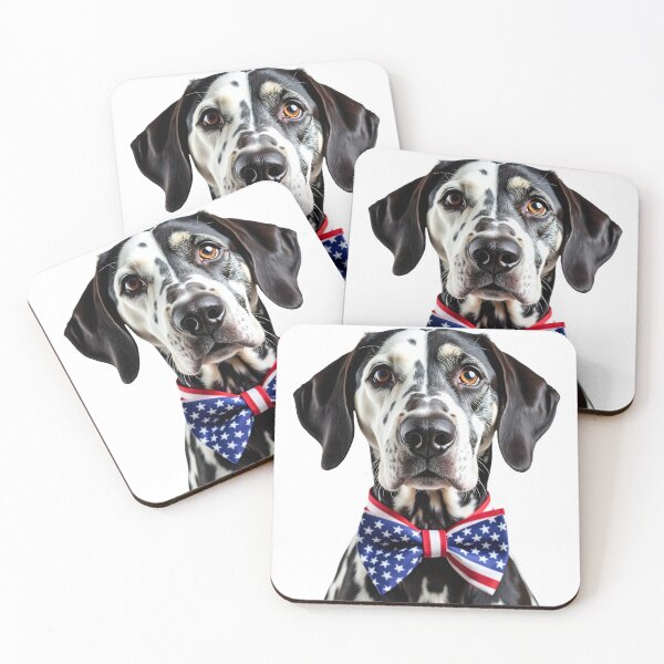 Item preview, Funny cool Dalmatian dog wearing a USA flag bow tie designed and sold by LazyOwlStore.