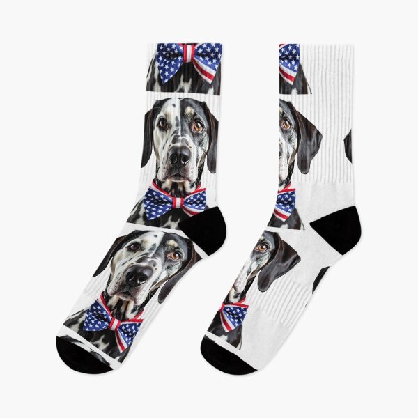 Item preview, Funny cool Dalmatian dog wearing a USA flag bow tie designed and sold by LazyOwlStore.