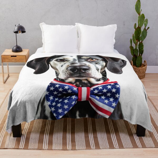 Item preview, Funny cool Dalmatian dog wearing a USA flag bow tie designed and sold by LazyOwlStore.