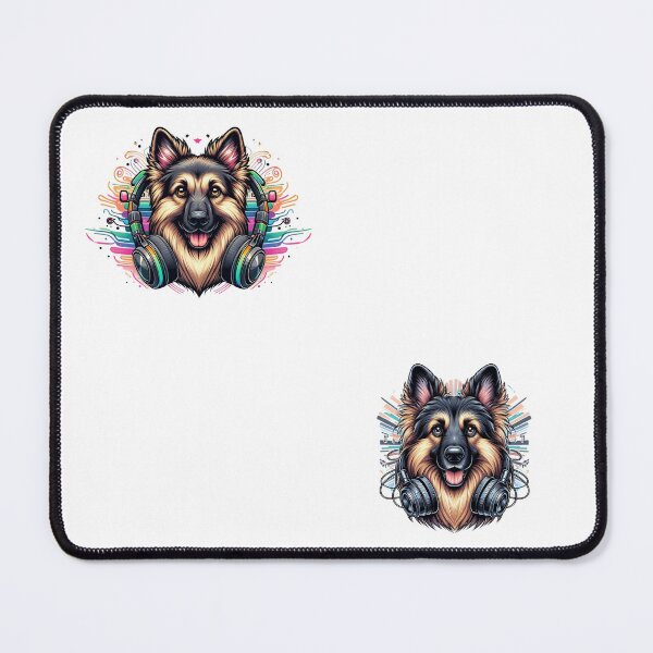 Item preview, Set of Stickers: Majestic German Shepherd with High-Tech Headphones designed and sold by Mechanical-Artt.