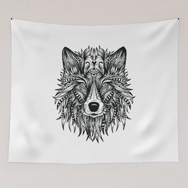 Item preview, Ornamental Wolf Head | Fantasy-Inspired Design designed and sold by TurtleDojo.
