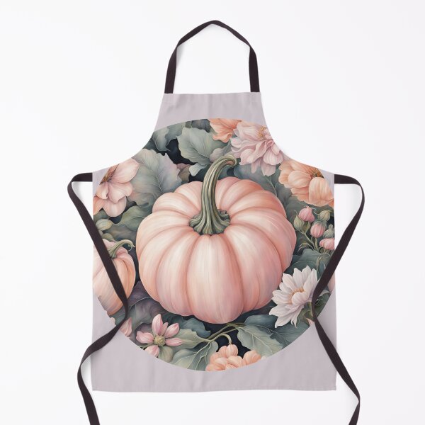 Item preview, Pink Pastel Pumpkin in Pastel Flowers, Vintage Cute Halloween, Watercolor Pattern designed and sold by KolorellaS.