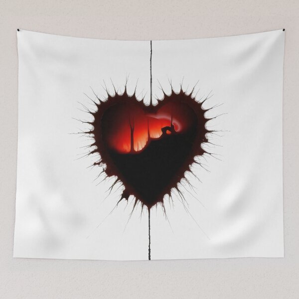 Item preview, Dark Heart with Fiery Red Glow and Mysterious Silhouette Art Design designed and sold by Prime-Studio.