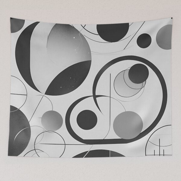 Item preview, Black and White Retro Bauhaus Abstract Design designed and sold by TribalioDesigns.