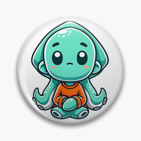 Item preview, Sad Cute Squid Character in Orange Shirt designed and sold by Little Care Studio.