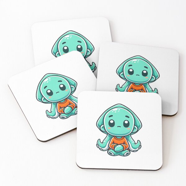 Item preview, Sad Cute Squid Character in Orange Shirt designed and sold by Little Care Studio.
