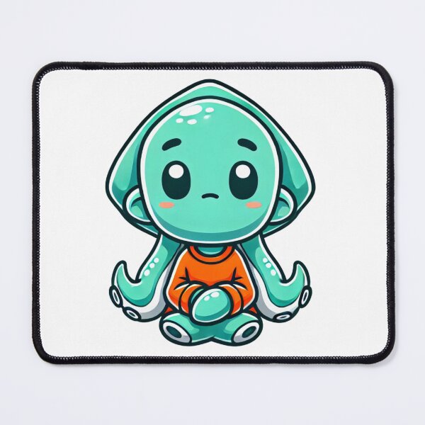 Item preview, Sad Cute Squid Character in Orange Shirt designed and sold by Little Care Studio.