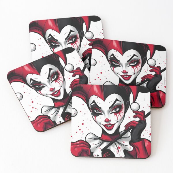 Item preview, sexy clown jester girl smiling designed and sold by aprilwebbartist.