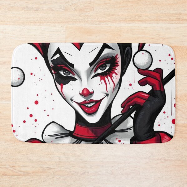 Item preview, sexy clown jester girl smiling designed and sold by aprilwebbartist.