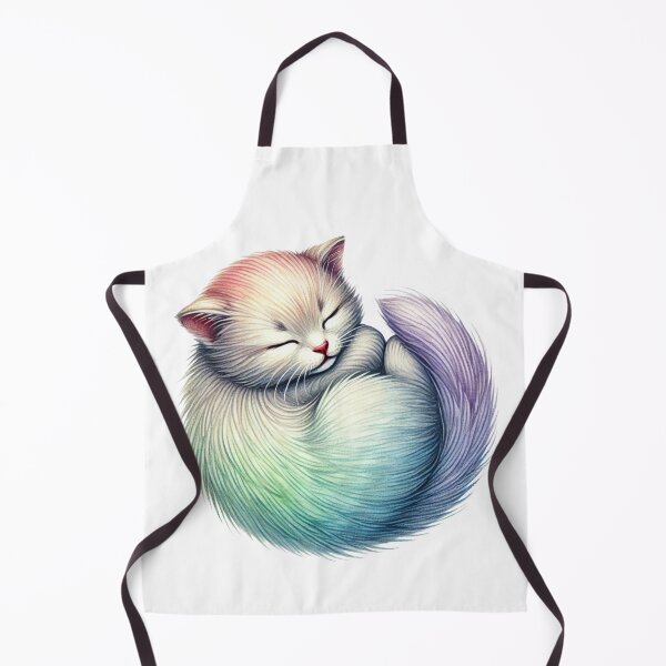 Item preview, Sleeping Rainbow-Tinted Fluffy Kitten designed and sold by Little Care Studio.