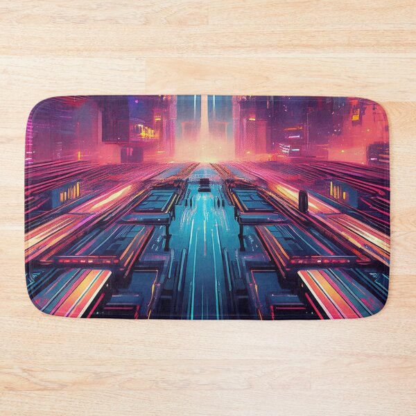 Item preview, Cyberpunk Futuristic Cityscape – Neon Sci-Fi Design designed and sold by RaiyaTees.