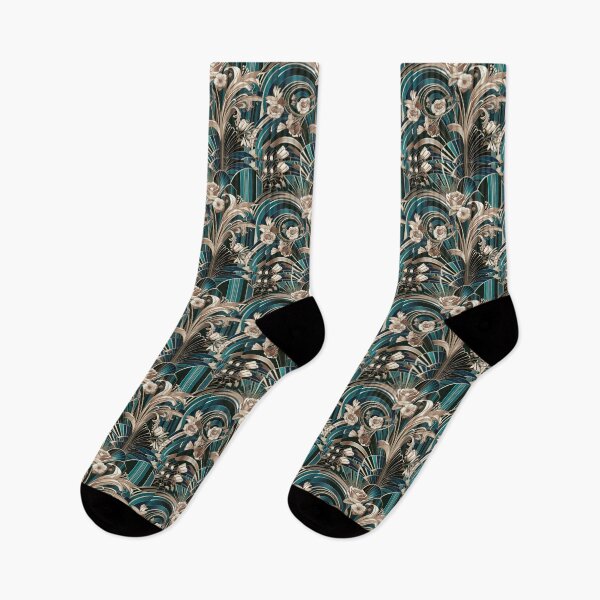 Item preview, Teal  Art Deco Floral designed and sold by Tamas Das.