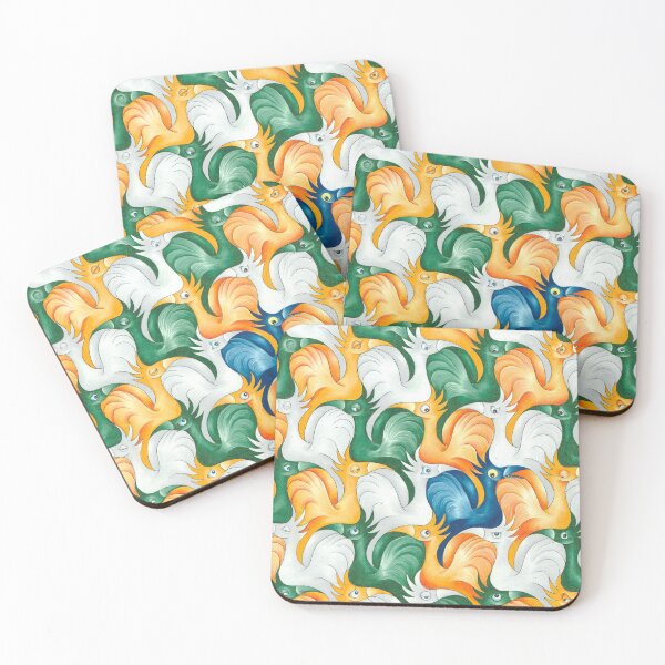 Item preview, Hand-Drawn Tessellation of a Flock of Birds  designed and sold by RawlingsArt.