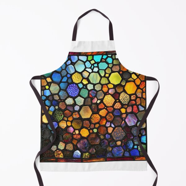 Item preview, Stained glass window mosaic featuring a seamless round design with natural textures in earthy tones, blending wood and stone elements designed and sold by Lannanun.