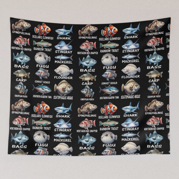 Item preview, Fish Species Types Of Freshwater Fish Fisherman Fishing designed and sold by Dapper-Art.