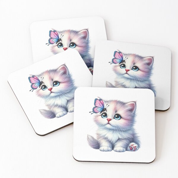 Item preview, Adorable Kitten with Butterfly on Head designed and sold by Little Care Studio.