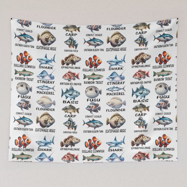 Item preview, Fish Species Types Of Freshwater Fish Fisherman Fishing designed and sold by Dapper-Art.