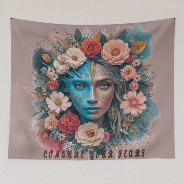 Item preview, dragon face princess face in half conquer your fears designed and sold by RAZ1995.