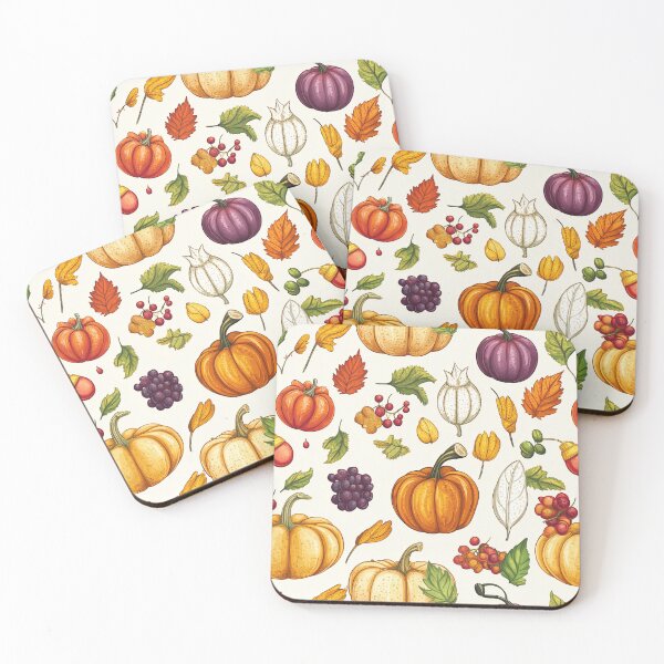 Item preview, Fall Harvest Pattern with Pumpkins and Autumn Leaves designed and sold by SimoneBalman.