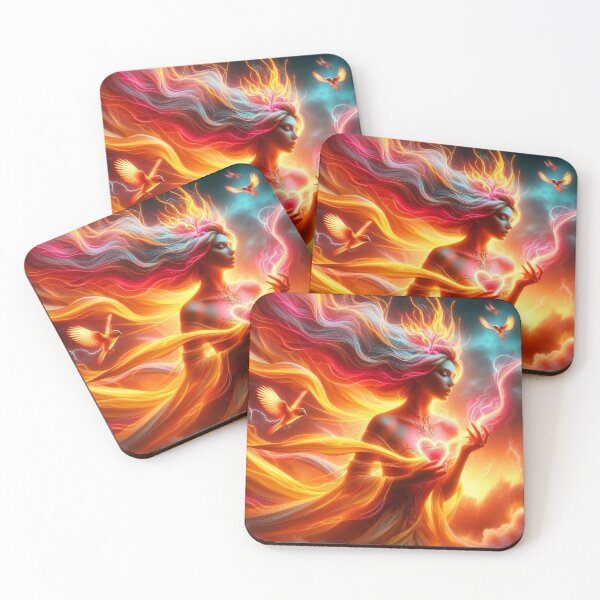 Item preview, Fiery Goddess Art Print, Glowing Heart designed and sold by CultDigHoriz.