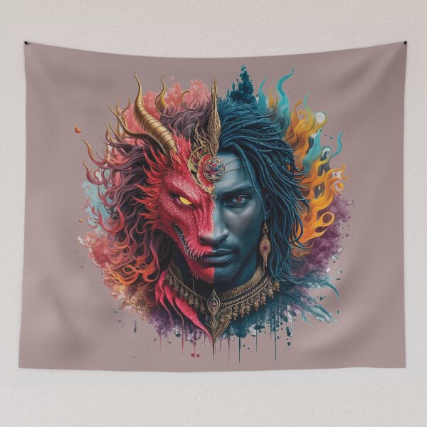 Item preview, historical fantasy romantic movement dragon and prince face designed and sold by RAZ1995.
