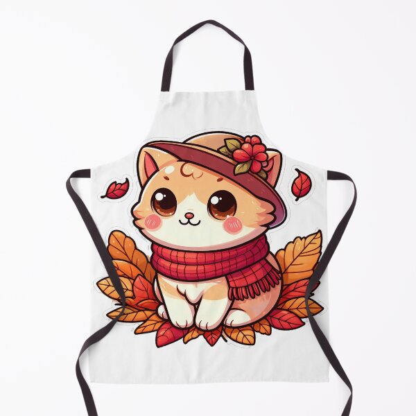 Item preview, Cute Kawaii Cat with Cozy Autumn/Fall Vibes for Cat Lovers designed and sold by LEYLA Hunter.