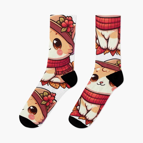 Item preview, Cute Kawaii Cat with Cozy Autumn/Fall Vibes for Cat Lovers  designed and sold by LEYLA Hunter.