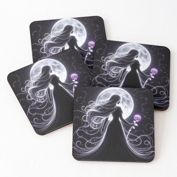 Item preview, Mystical Fantasy Night Scene Moonlit Goddess Art Print designed and sold by CultDigHoriz.