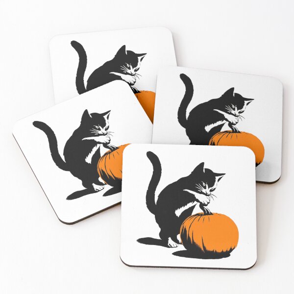 Item preview, Black Cat with Pumpkin designed and sold by Blink Art Studio.