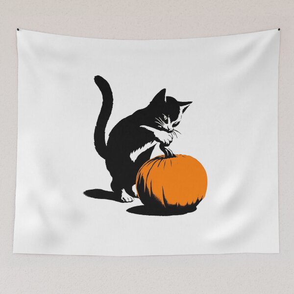 Item preview, Black Cat with Pumpkin designed and sold by Blink Art Studio.