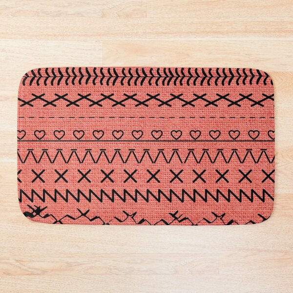Item preview, Sewing Stitch Patterns on Textured Fabric Effect Background  designed and sold by Nancyanna.