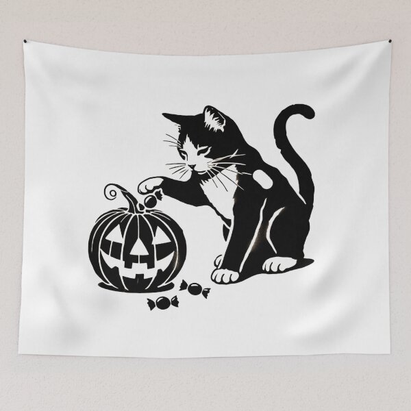 Item preview, Black Cat with Pumpkin designed and sold by Blink Art Studio.