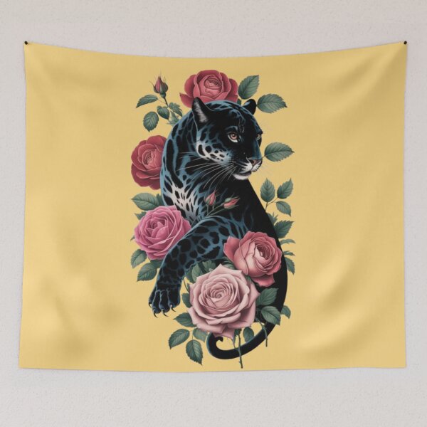 Item preview, Black Panther and Roses  designed and sold by 123ks.