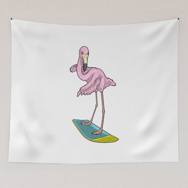Item preview, Flamingo Surfer Surfboard designed and sold by Snabdesign84.